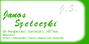 janos szeleczki business card
